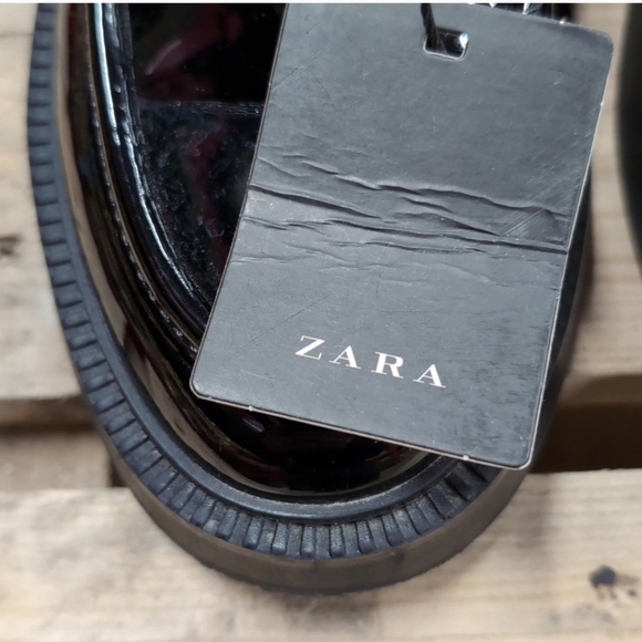 Zara nwt faux patent leather Penny loafers sz 36 - Picture 6 of 8